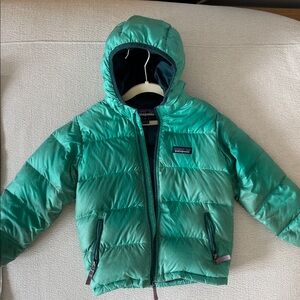 Patagonia Baby Hi-Loft Down Sweater Hoody Teal 4T